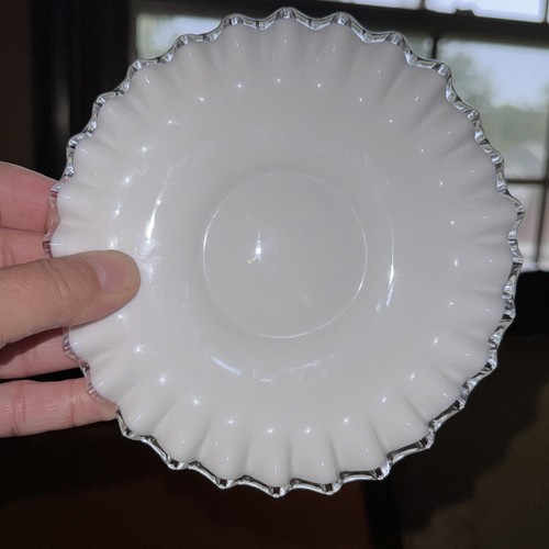 Fenton SILVER CREST Milk Glass Mayonnaise Bowl & Under-Plate #7203 - Picture 8 of 8