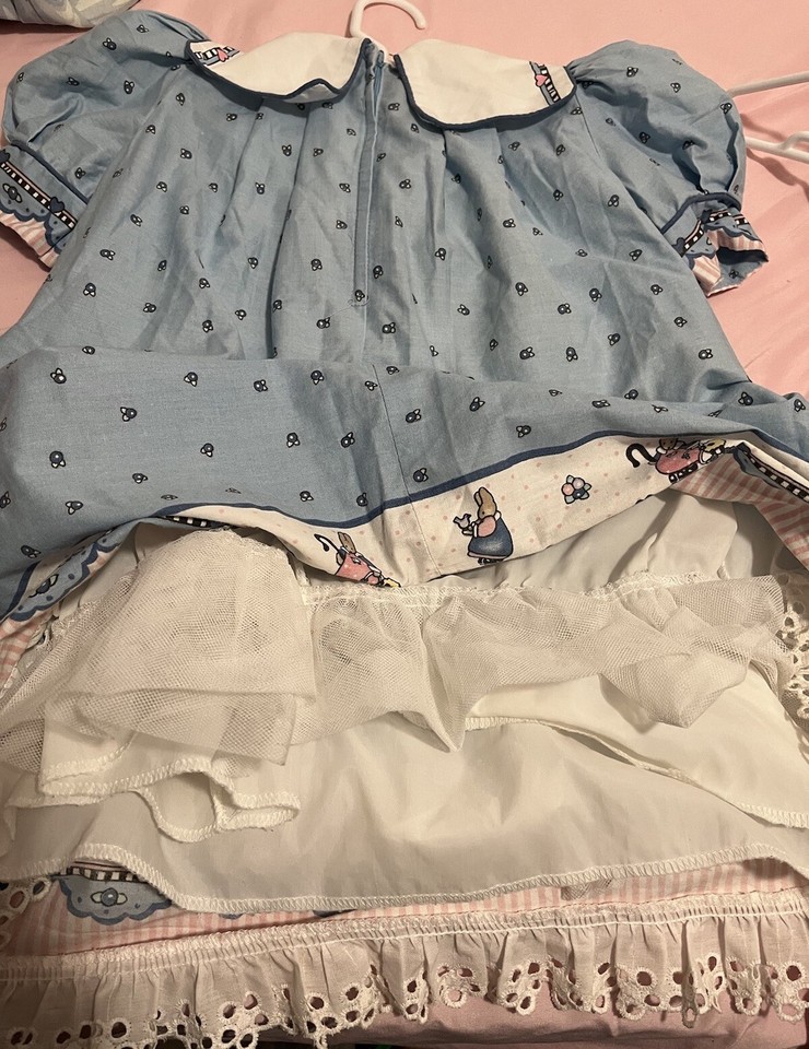Vintage Daisy Kingdom Bunny Blue Dress Girls 4T eBay