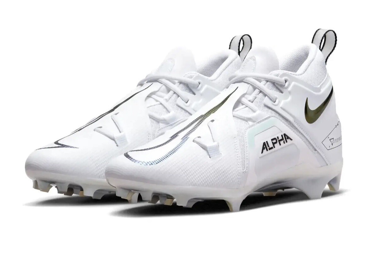 Nike Alpha Menace Pro 3 Football Cleats White/Black CT6649  display picture 3