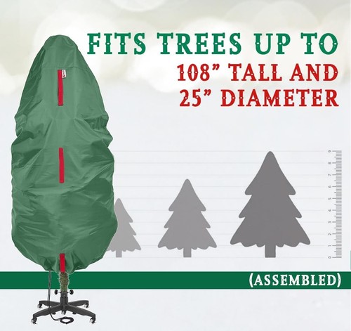 9 Fuß Weihnachtsbaum Abdeckung - leichte aufrechte Aufbewahrungstasche mit Kordelzugverschluss - Bild 5 von 11