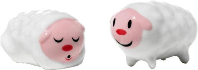 Alessi Tiny Little Sheep Hand-Decorated Porcelain Figurines,White, Set of 2