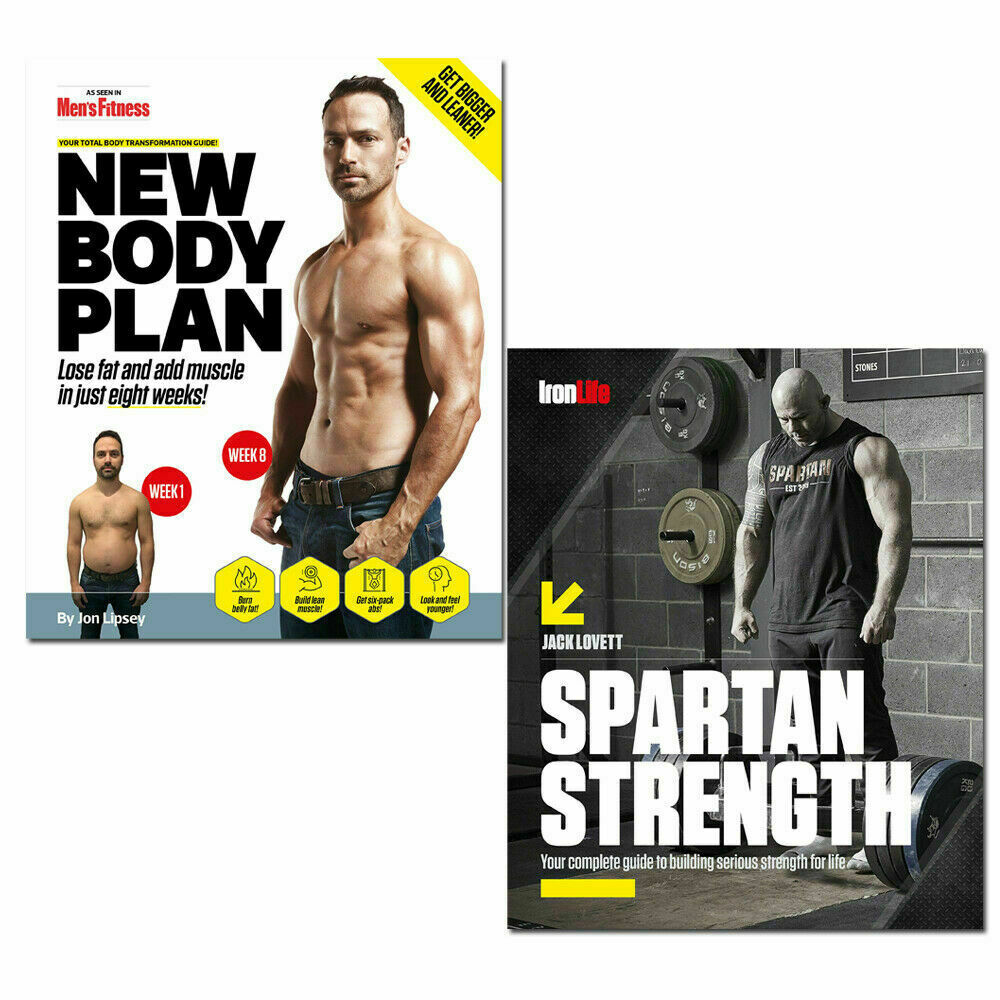 Mens Fitness 2 Books Collection Set New Body Plan,Spartan Strength by Jon Lipsey