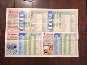 Final Fantasy (Nintendo NES) Game Explorer's Handbook Item Chart & Dungeon Map