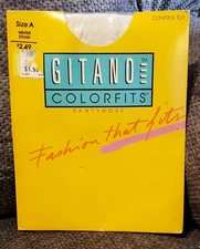Gitano Colorfits Pantyhose Size A Winter Steam Color Vtg 80s USA