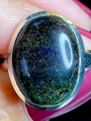 Andamooka Matrix Australischer Opal Ring - Größe 7,25 Sterlingsilber