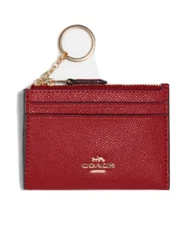 NWT Coach Mini Skinny Leather ID Card Coin Holder Case Pick Color