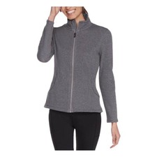 Nwot Skechers Women's Gray Full-zip Snuggle Fleece Jacket Size S