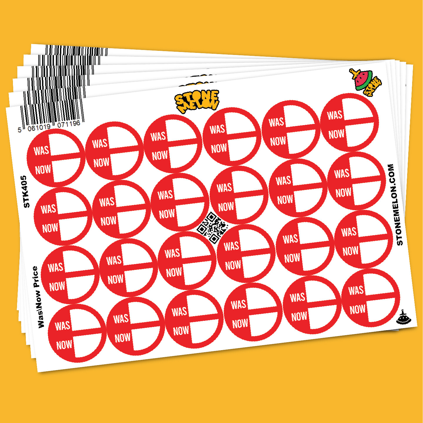 144 Sale Price Point - Was / Now - Reduced Labels Shop Stickers - Red ...