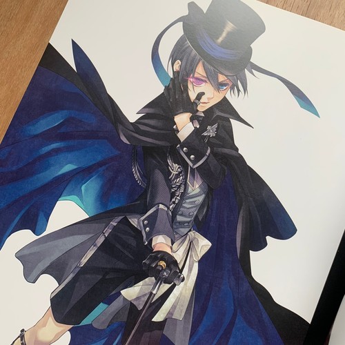 Libro de ilustración de 3 obras de arte de mayordomo negro Kuroshitsuji con tarjeta - Imagen 13 de 24