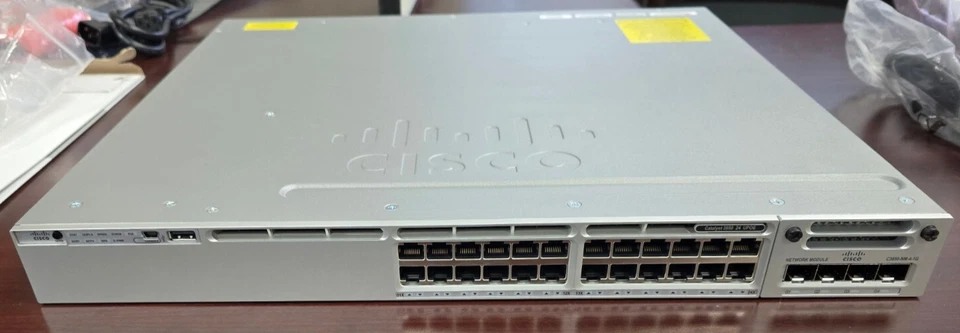 Cisco C1WS3850-24U/K9 3850 - w/ C3850-NM-4-1G, PWR-C1-1100WAC WS-C3850-24U-E-NOB - Image 4 of 4