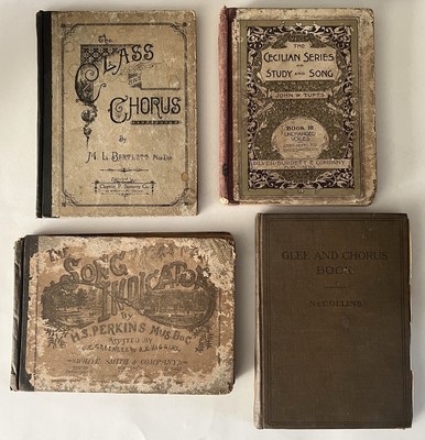 Antique Children s Chorus Songbook Lot 1800s Song Indicator White Smith Cecilian