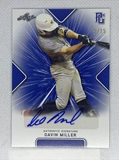 2021 LEAF PERFECT GAME BLUE GAVIN MILLER PAPER RC AUTO # 3/15