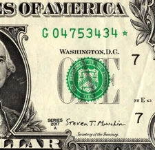 2017 G Star note Fancy Serial Number Regular Run