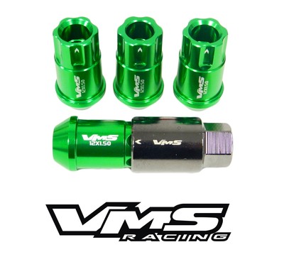 20-Piece Green Locking Lug Nuts With Key – Fits Nissan 370Z Z34 VQ37VHR V6 – Front & Rear