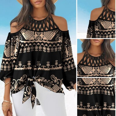 Frauen Tops Pullover Langarm Oben Off Schulter Pullover Top Comfy Fashion