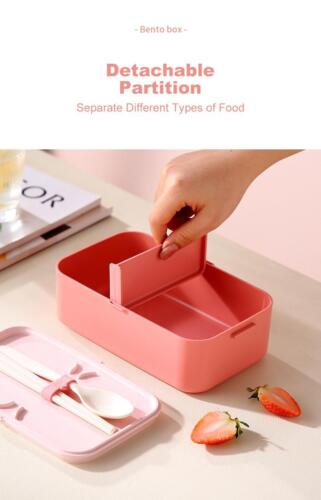 Contenitore Pranzo Portatile Rettangolare Plastica Multicolore Moderno Facile Pulizia Forchetta - Foto 10 di 27