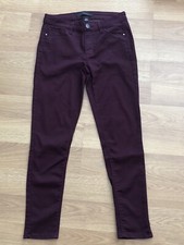 Tinsel Denim Couture Skinny Jeans Front Zip Pants Women's Size 27 Burgundy NICE