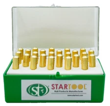 Startool Acrylic Nail Drill 3/32 RC Coarse Round Top Gold Barrel 25 Pcs in Box