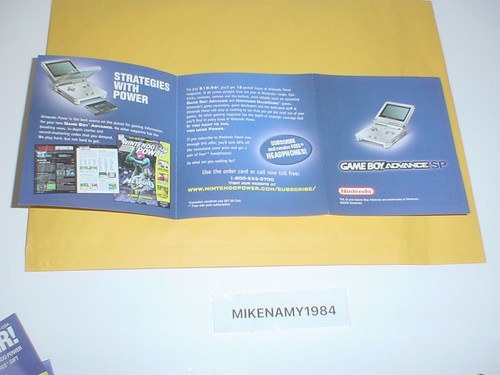 GBA Nintendo Game Boy Advance Nintendo Power Subscription Insert C/HW-AGS-USA - Picture 2 of 3