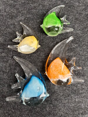 Leonardo Deko Glasfische Dekoration Handmade Fische aus Glas Unikat Set 4 Stück