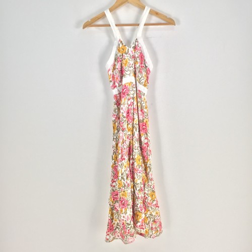 Amaroso womens dress size 6 fit flare midi floral multicolour sleeveless 075424