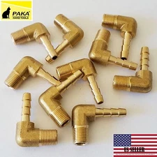10 PC - 5/16"  HOSE BARB ELBOW X 1/8 MALE NPT Brass Pipe Fitting  Gas Fuel water