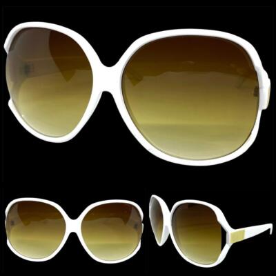 OVERSIZE EXAGGERATED VINTAGE RETRO Style SUNGLASSES Huge Jumbo Large White Frame