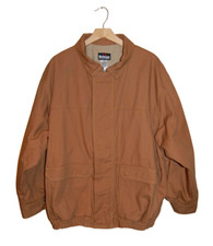 BULWARK EXCEL FR men flame fire resistant bomber jacket brown duck fabric XL