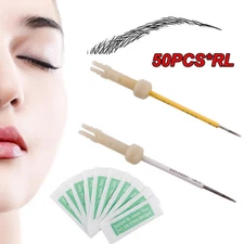 50pcs Sterilized Tattoo Needle For Eyebrow Permanent Makeup Machine Pen 1/3/5 RL