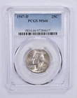 1947-D Washington Quarter 25c MS66 PCGS Blue Label