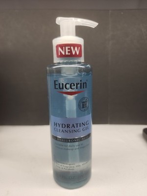 Eucerin Hydrating Cleansing Gel + Hyaluronic Acid 6.8 Oz New