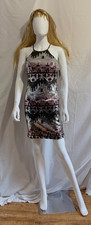 My Michelle Sequin Halter Bodycon Party Dress Geometric Lined Zip 3 BKPI