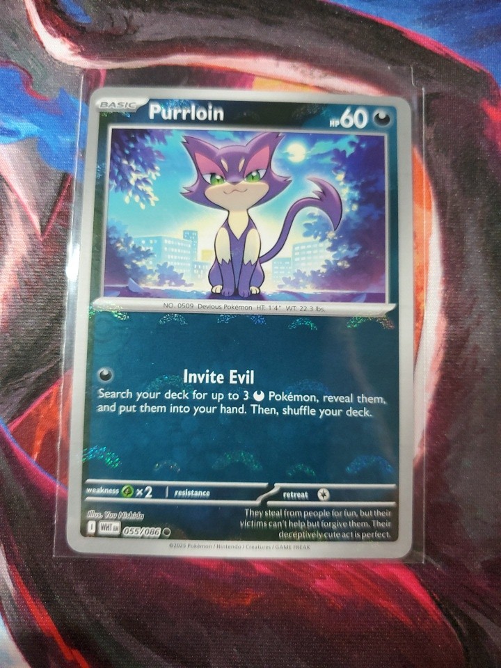 Purrloin 55/86 Pokémon TCG S&V White Flare POKEBALL PATTERN NM