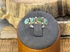 Vintage Native Navajo Sterling Silver 4 Stone Turquoise Band Size 6.5--1350.26