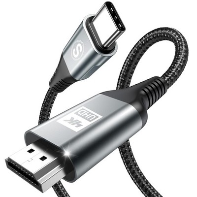 USB C HDMI Kabel 6M 4K@60Hz Geflochten Thunderbolt 3/4 Adapter Fernseher