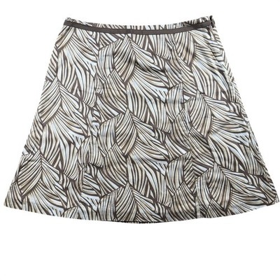 Talbots A line Leaf Skirt Size 12 Petite tropical resort wear neutral preppy