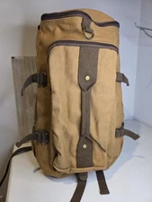 Rothco Jumbo Brown Canvas Backpack Multiple Compartments Adjustable 19x11"