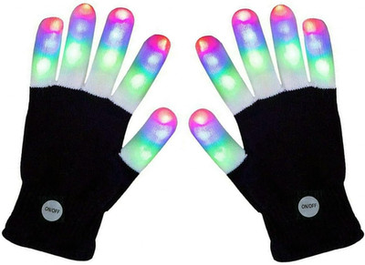 7 Colors Light Show LED Gloves Rave Light Finger Lighting Flashing Glow