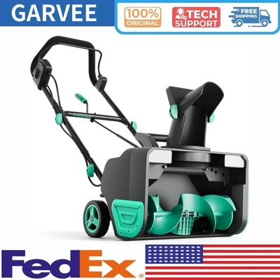 GRVEE 40V Cordless Snow Blower Brushless Motor 20" Width 180° 23 ft Throw Distance