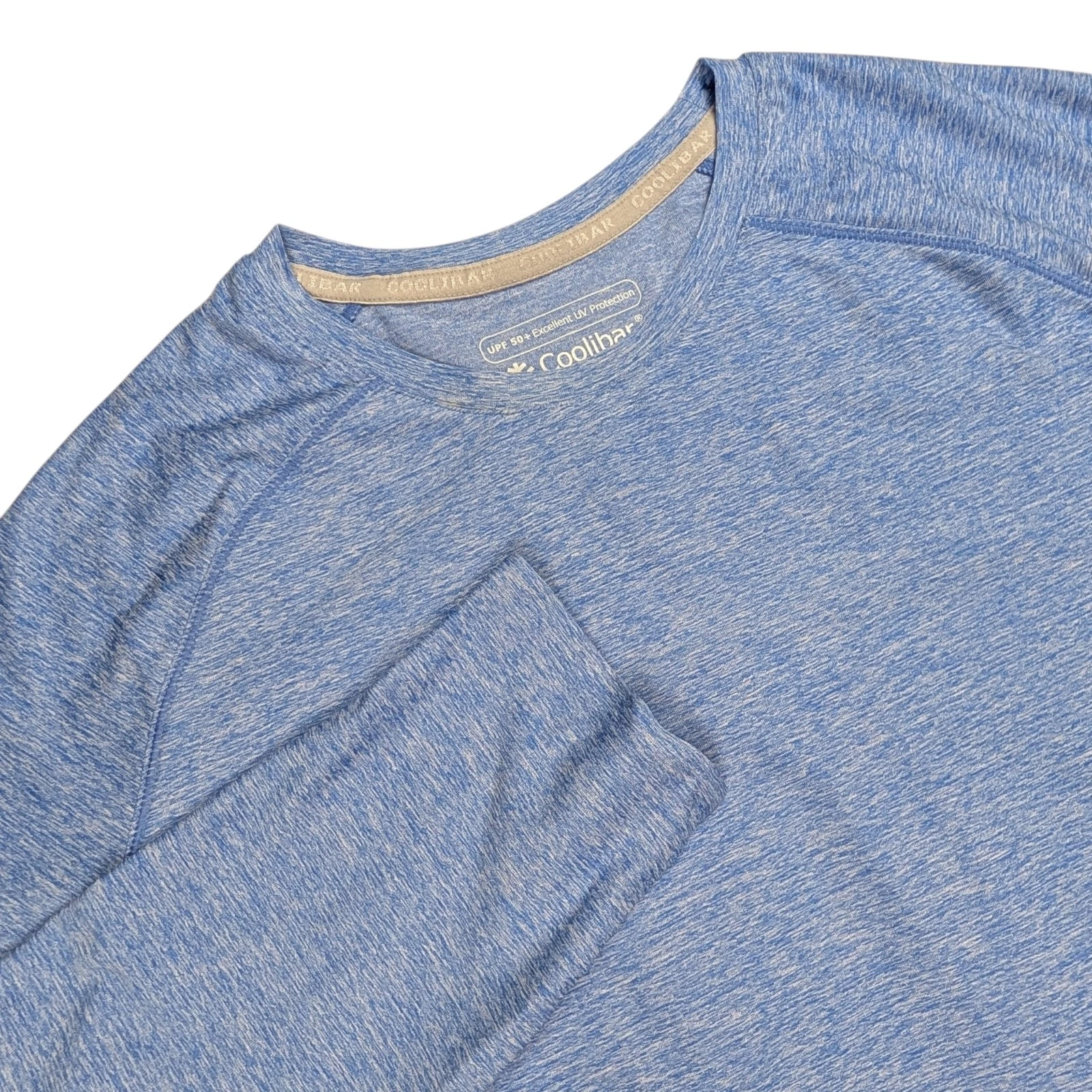 Coolibar Accelera Sun Tee Shirt Women Large UPF 50+ Long Sleeve Blue Heather