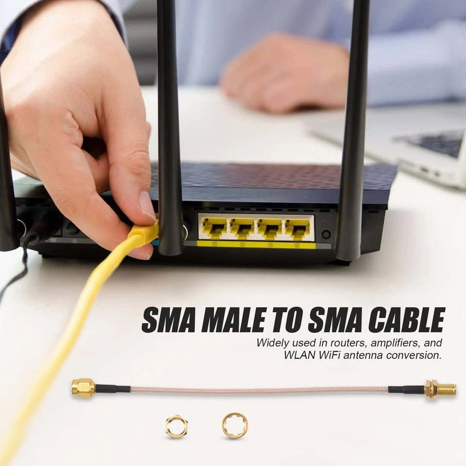 SMA Male to SMA Female  Bulkhead Crimp RG316 Coax Cable  Pigtail 15cm U3F35258 - Image 2 of 4