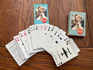 Vintage 1940's WWII Coca-Cola Airplane Spotter Playing Cards in Box Complete