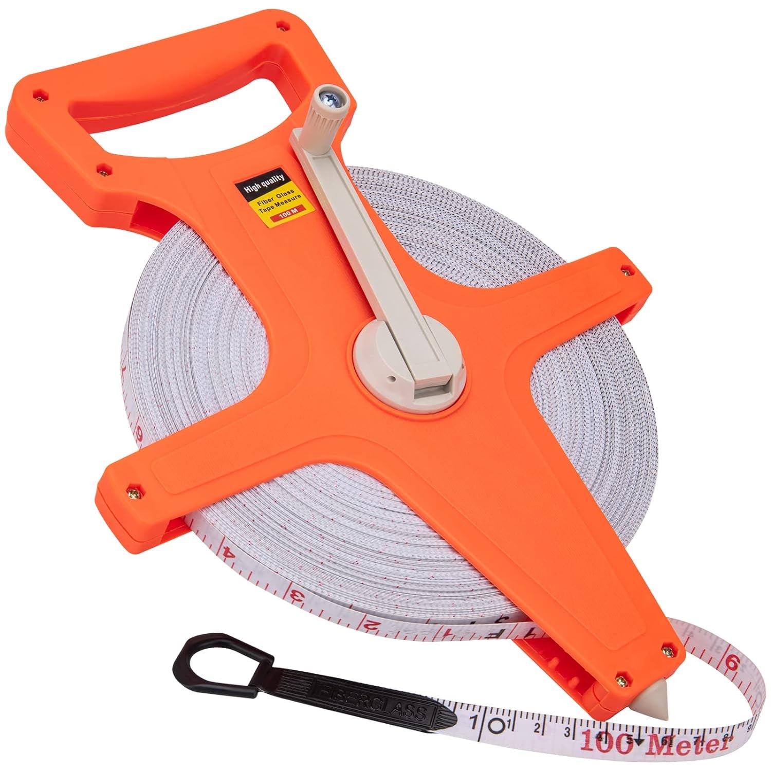 Tape Measure Open Reel Fiberglass 330 FT 100M Orange for Yar