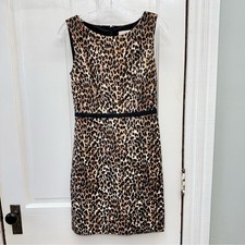 Ann Taylor LOFT classic leopard print sleeveless dress women’s 4