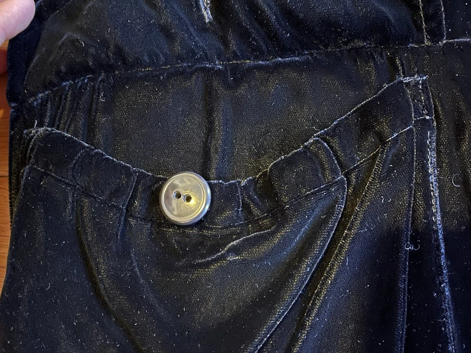 复古 Banana Republic 丝绒夹克女式 M 黑色连帽羊毛衬里 90 年代 — 第 4/4 张图片