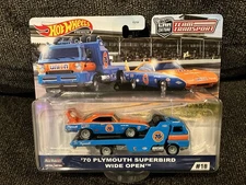 Hot Wheels Premium Car Culture Team Transport '70 Plymouth Superbird Wide Open