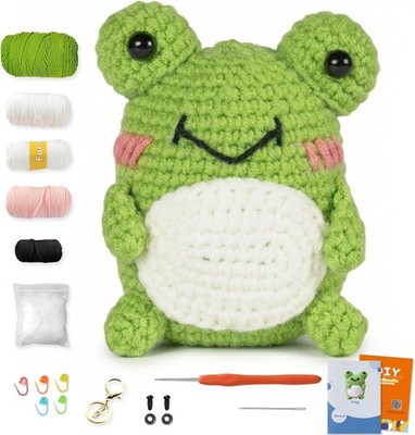 Häkelgarn Handarbeit Nähen Basteln Frosch Set für Anfänger