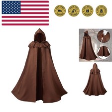 Renaissance Hooded Cloak for Women Men,Adult Medieval Cloak,Vintage Viking Cl...