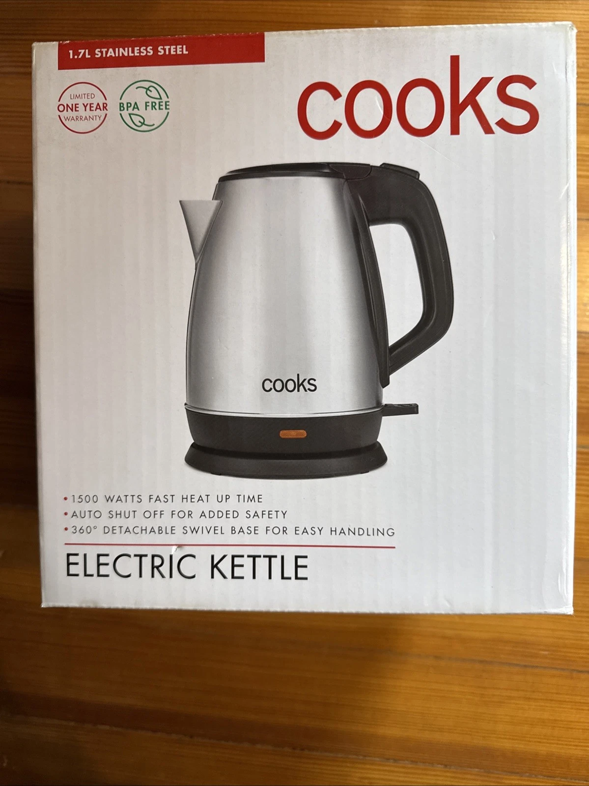 Cooks Electric Tea Kettle Cordless 1.7L. New In Box. Free Shipping.
Opens in a new window or tab
