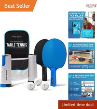 Portable Table Tennis Set with Retractable Net Paddles Balls for Family Fun